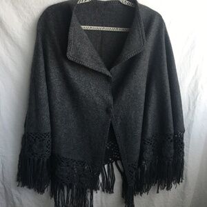 Wrap/Poncho- Alpaca Wool Gray Cape